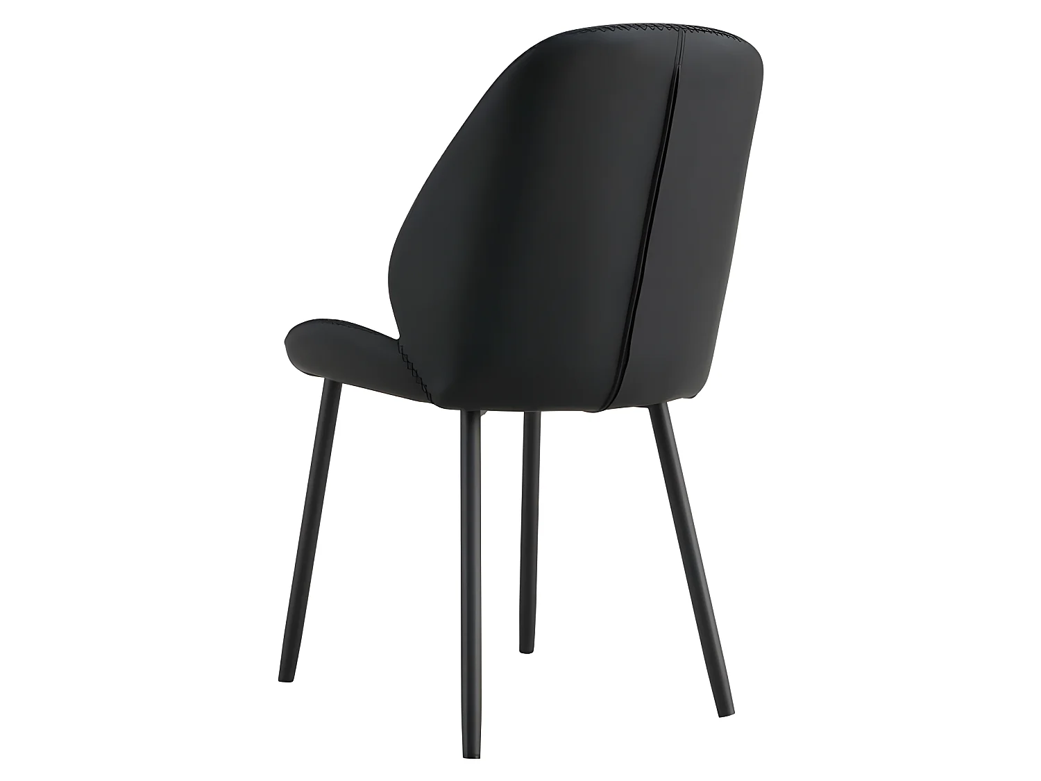 Monte Carlo Esszimmerstuhl PU Kunstleder schwarz.