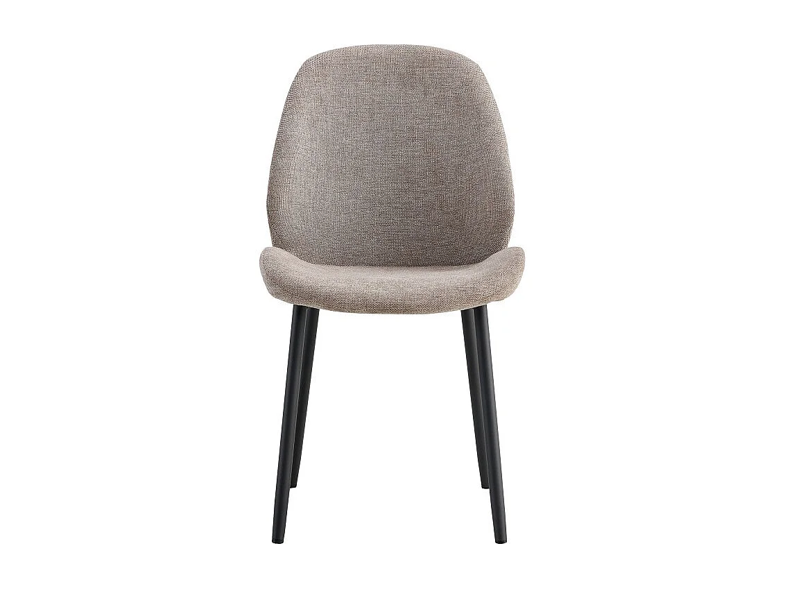 Chaise Monte Carlo Tissu Beige Et Pieds Noirs