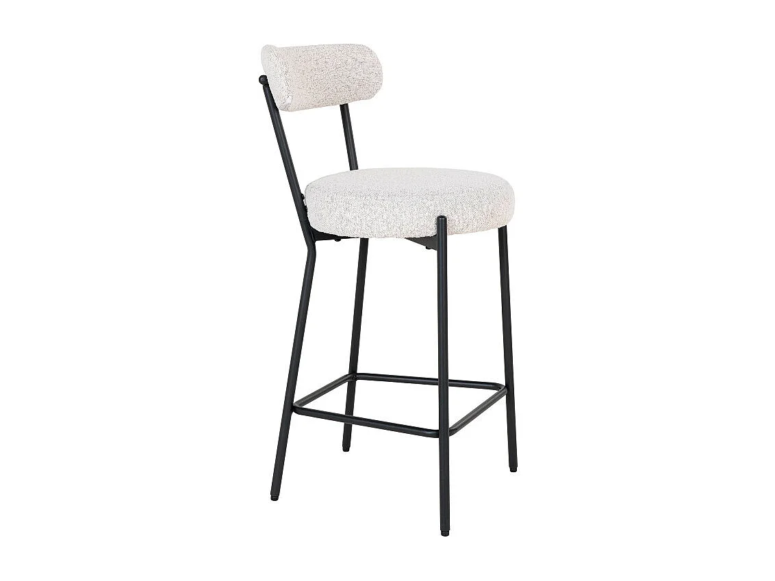 Chaise Monte Carlo Tissu Beige Et Pieds Noirs