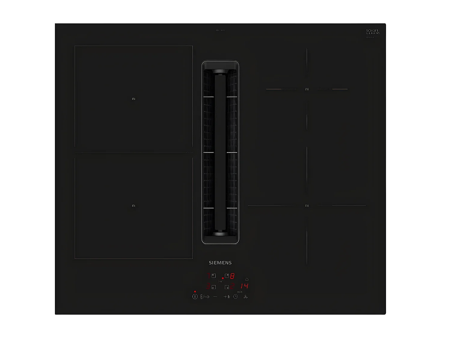 Siemens Table de cuisson aspirante induction 60cm 4 foyers 7400w noir - ED611BS16E