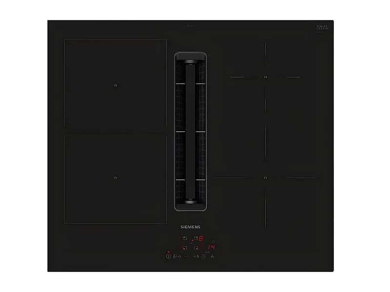 Siemens Table de cuisson aspirante induction 60cm 4 foyers 7400w noir - ED611BS16E