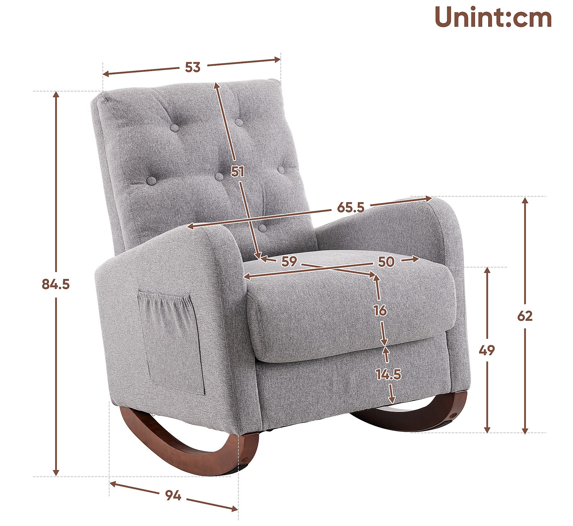 Sedia A Dondolo Moderna Con Schienale Alto E Braccioli, Sedie Comode E Uniche Adatte Per Salotti Camere Da Letto E Cortili Verde 83126569