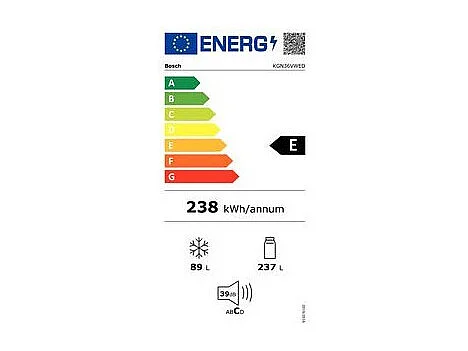 Lodówka z zamrażarką Bosch KGN36VWED 324L No Frost Biały VitaFresh LED Półka EasyAccess