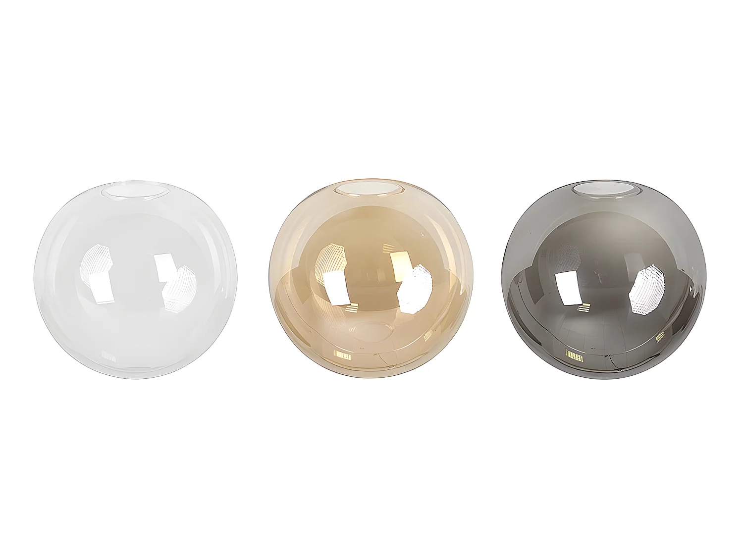 Suspension linéaire Sagan noir moderne avec sphères en verre de différentes couleurs 3xE14