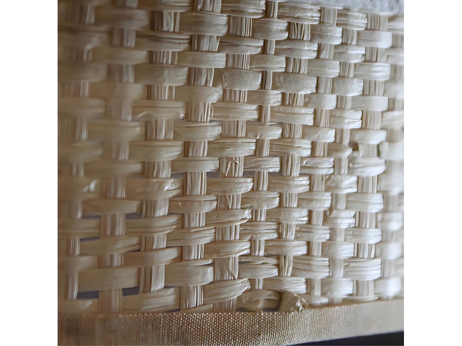 Pendelleuchte Sira mit weißem Leinen und natürlichem Rattan-Lampenschirm 1xE27 ø40cm