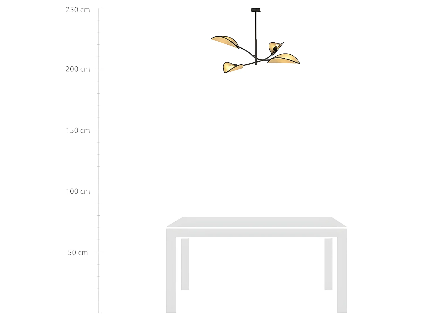 Lampadario Flik con 4 paralumi in tessuto a forma di foglia in rattan e nero 4xE14 ø102