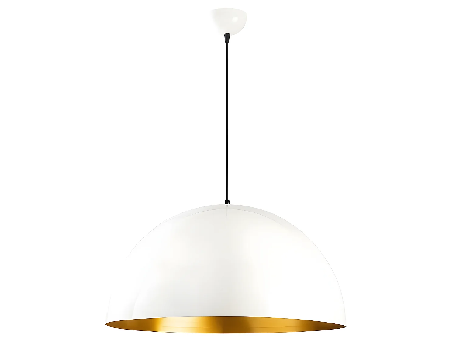 Lampada da soffitto Harvey bianca nordica con interno dorato in stile nordico 1xE27 ø60cm