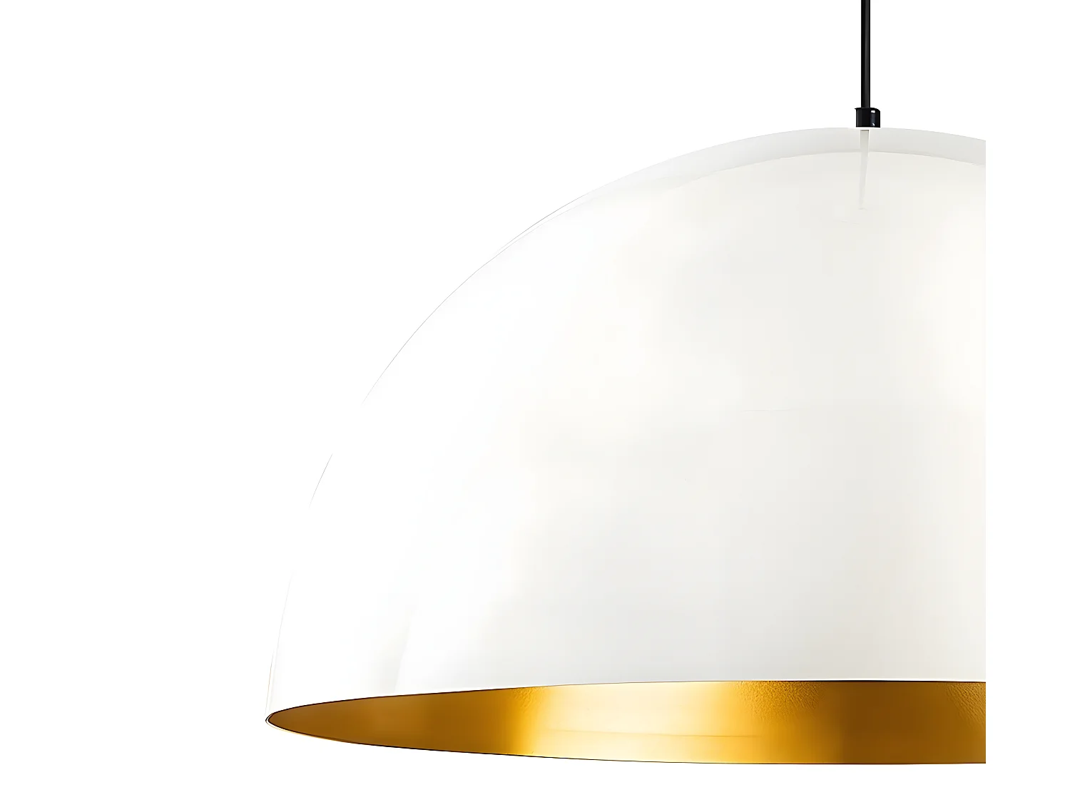Lampada da soffitto Harvey bianca nordica con interno dorato in stile nordico 1xE27 ø60cm
