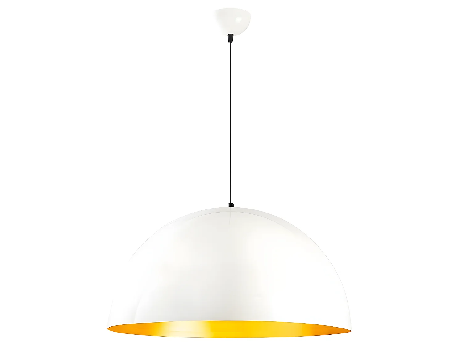 Plafonnier Harvey nordique blanc avec intérieur doré de style nordique 1xE27 ø60cm