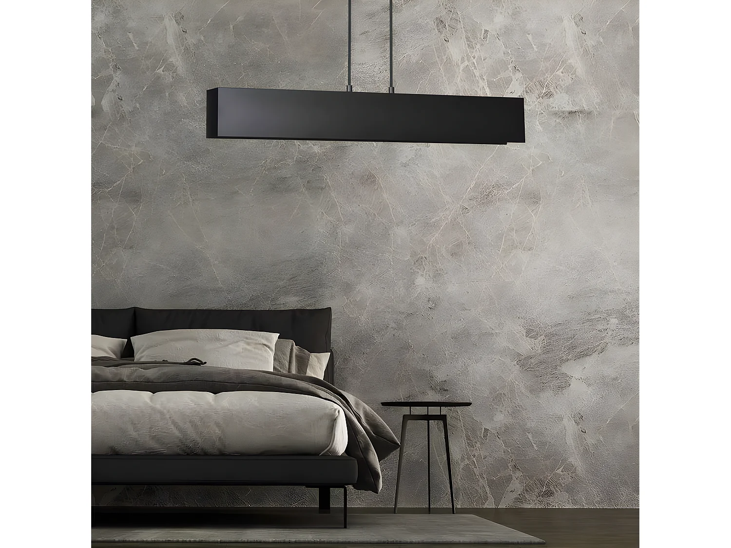 Lámpara de techo lineal Tarlen con estructura de metal rectangular de 3 luces 3xE27