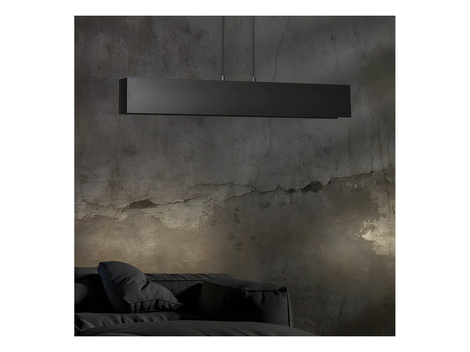 Lámpara de techo lineal Tarlen con estructura de metal rectangular de 3 luces 3xE27