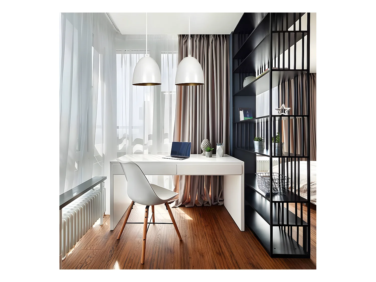 Regleta de techo Jonix nórdico con 2 pantallas en forma de cúpula blanco y dorado 2xE27