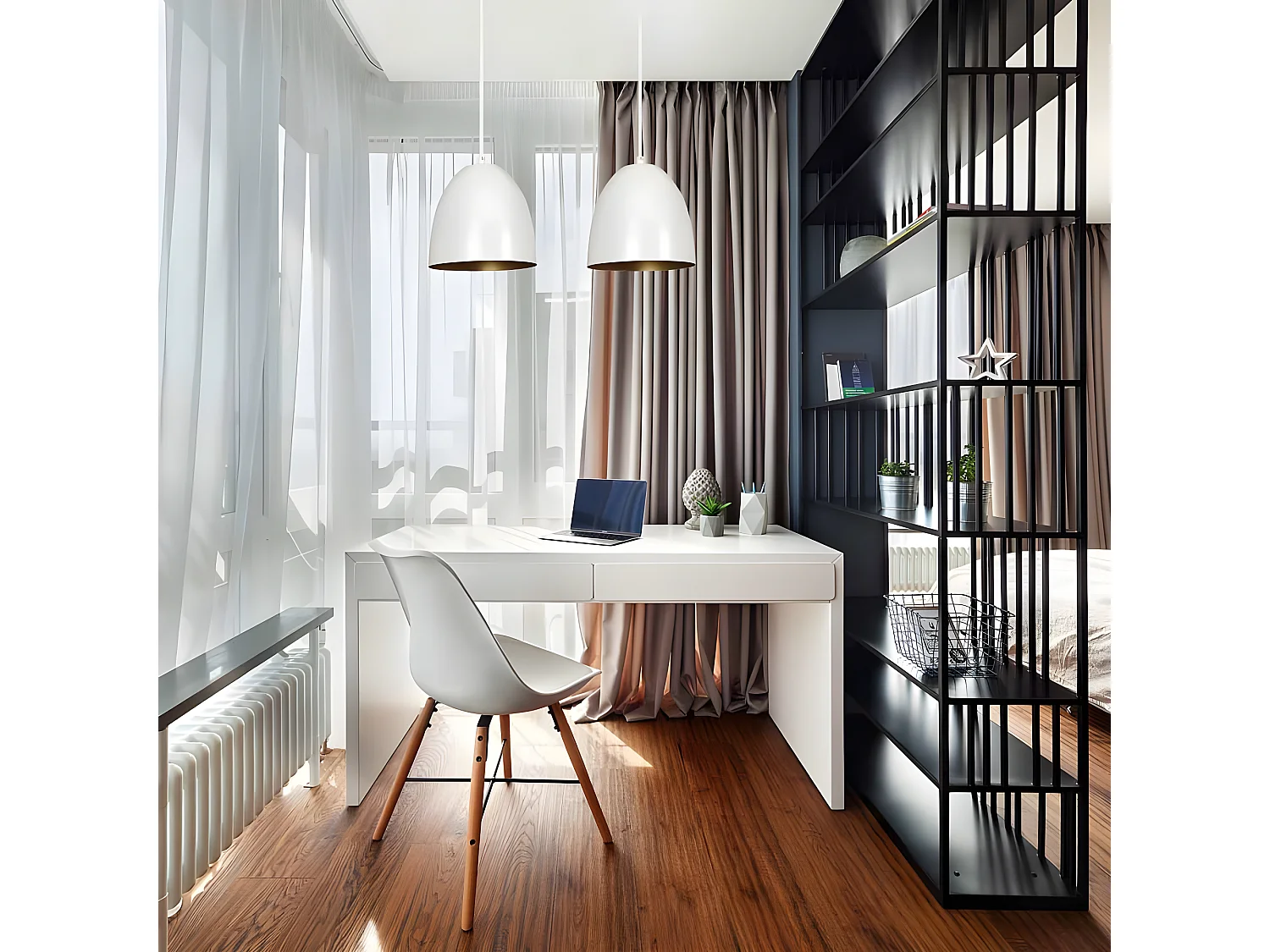 Jonix Nordic plafondstrip met 2 witte en gouden koepelvormige schermen 2xE27