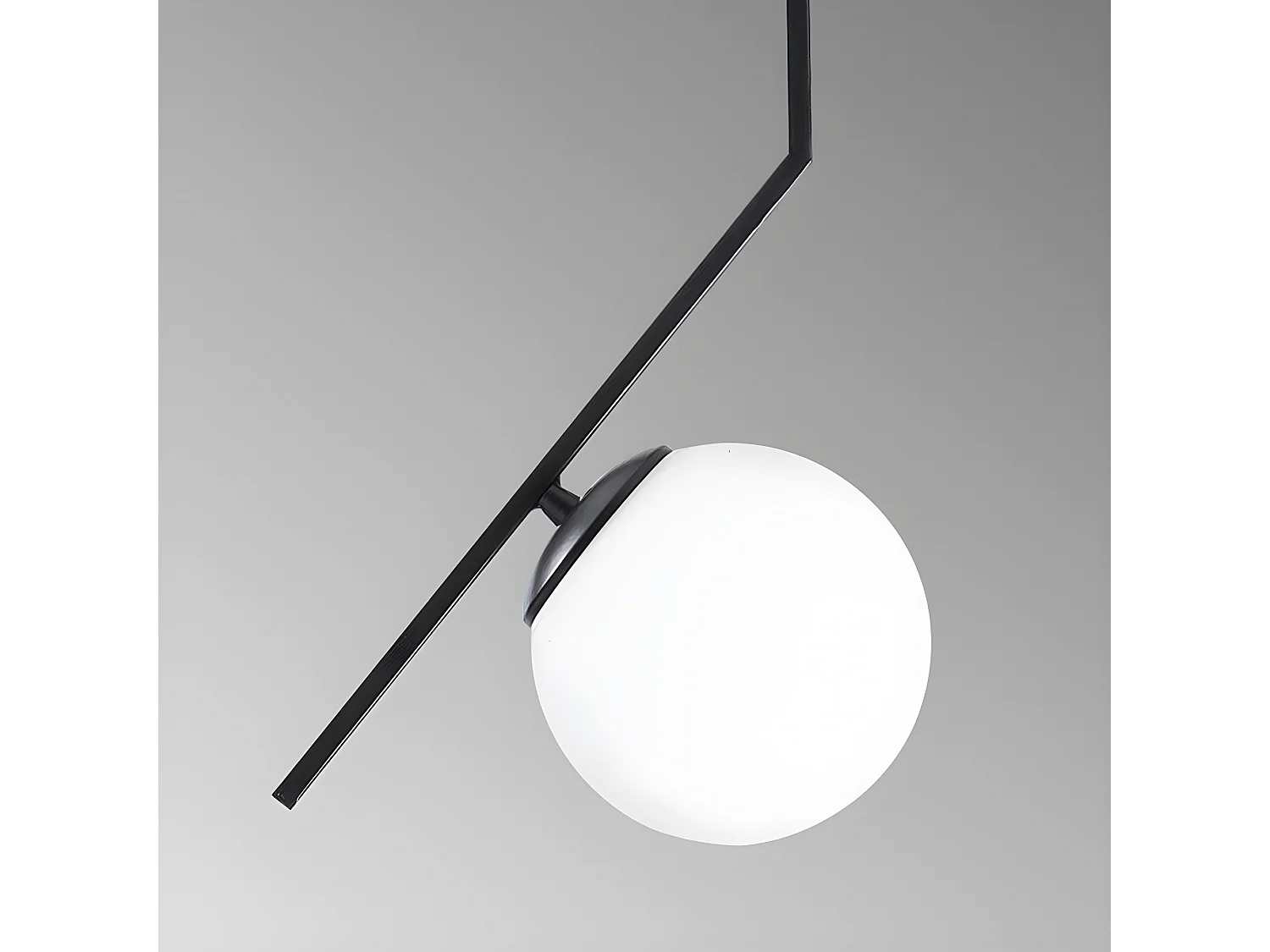 Plafonnier noir Escott avec sphère en verre de style nordique 1xE27