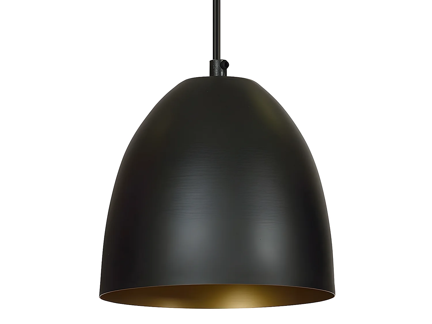 Suspension linéaire Jonix nordic avec 3 abat-jour en forme de dôme noir et or 3xE27