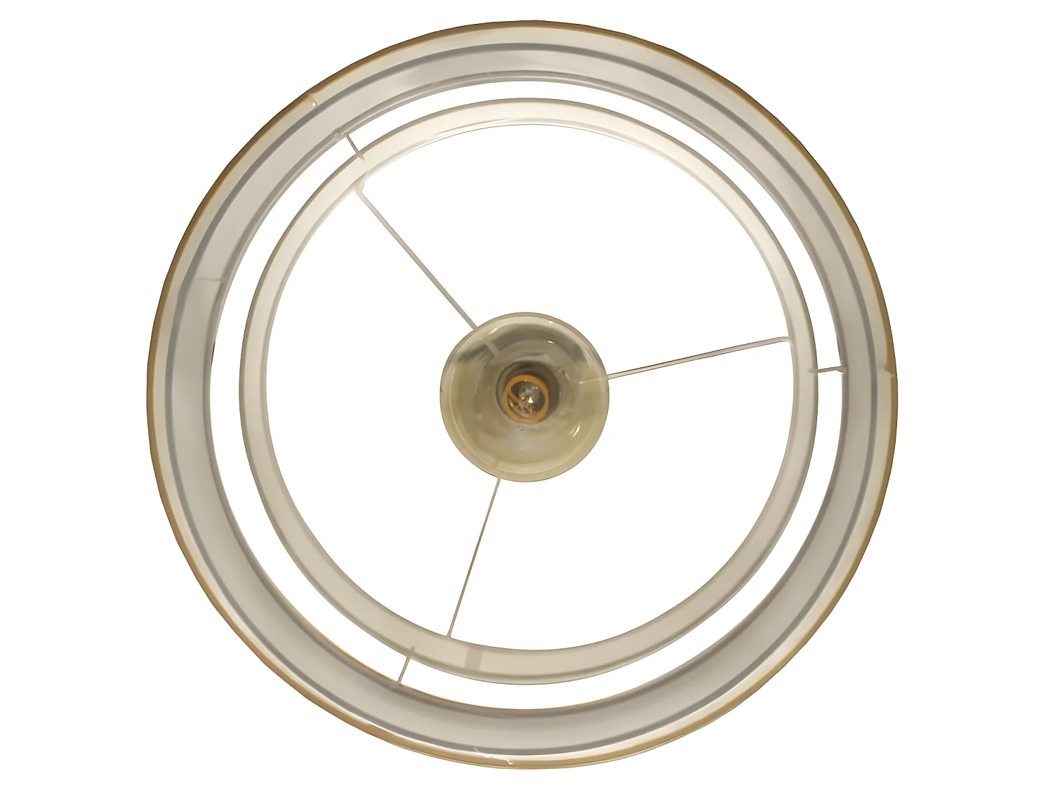 Lampada a sospensione Medina con striscia dorata e paralume in lino bianco 1xE27 ø40cm