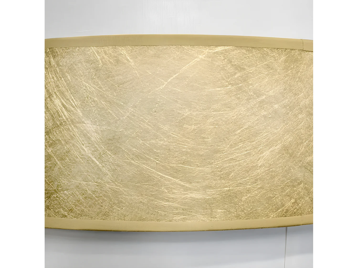 Lampada a sospensione Medina con striscia dorata e paralume in lino bianco 1xE27 ø40cm