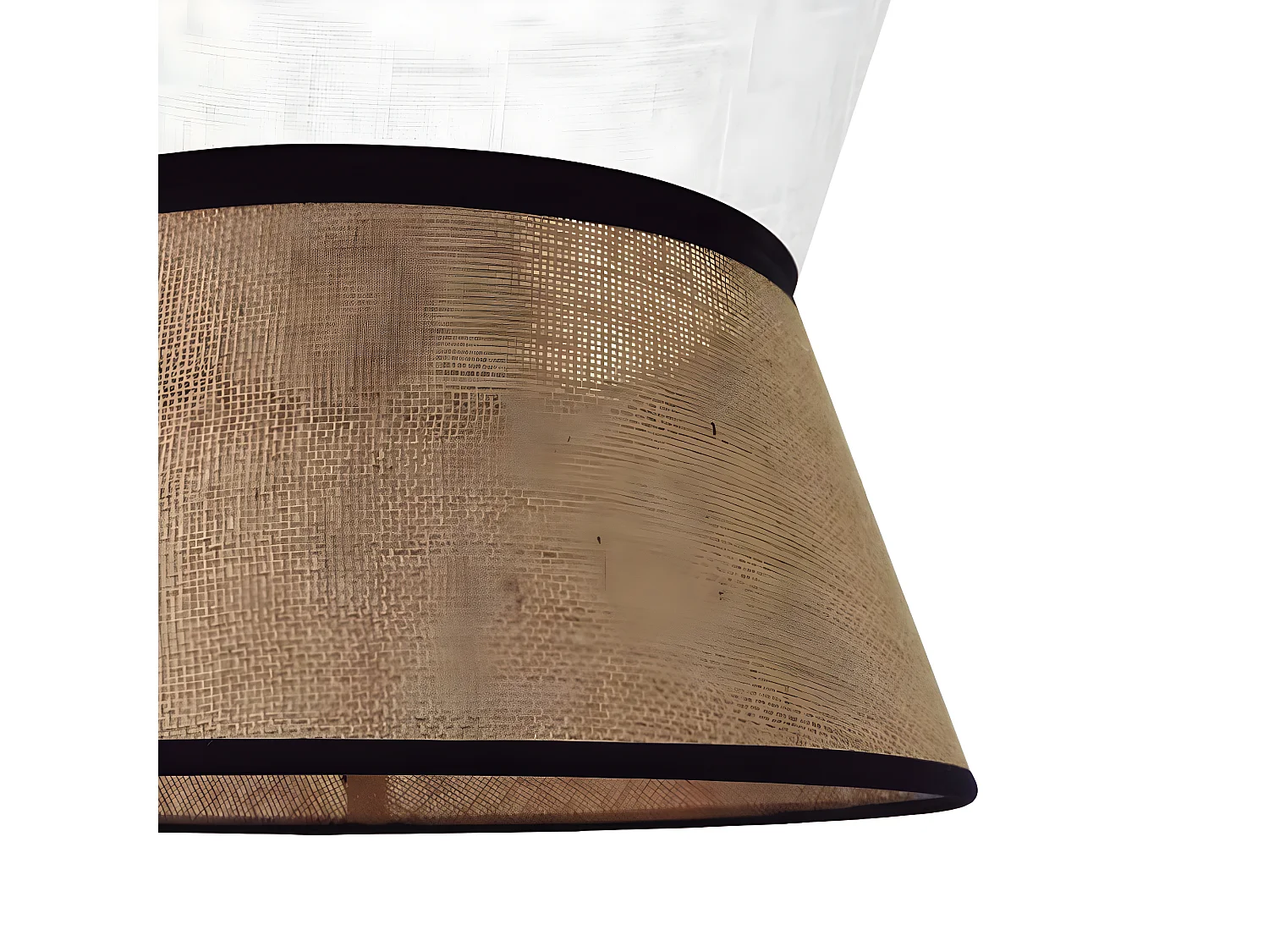 Suspension Sacolino avec abat-jour en lin blanc et lignes noires 1xE27 ø35cm