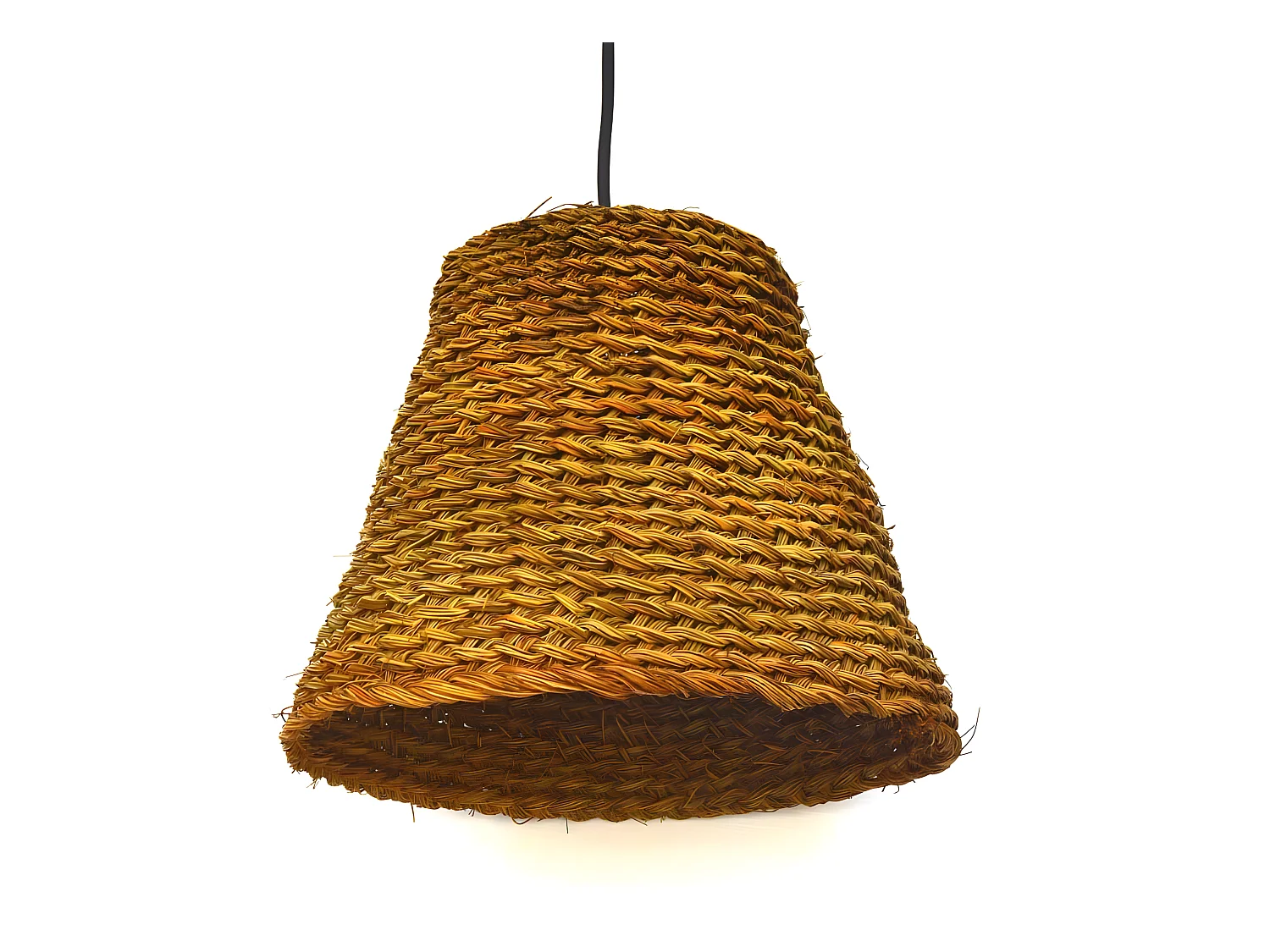 Plafonnier Eretisa fait main avec abat-jour en sparte naturel 1xE27 ø30cm