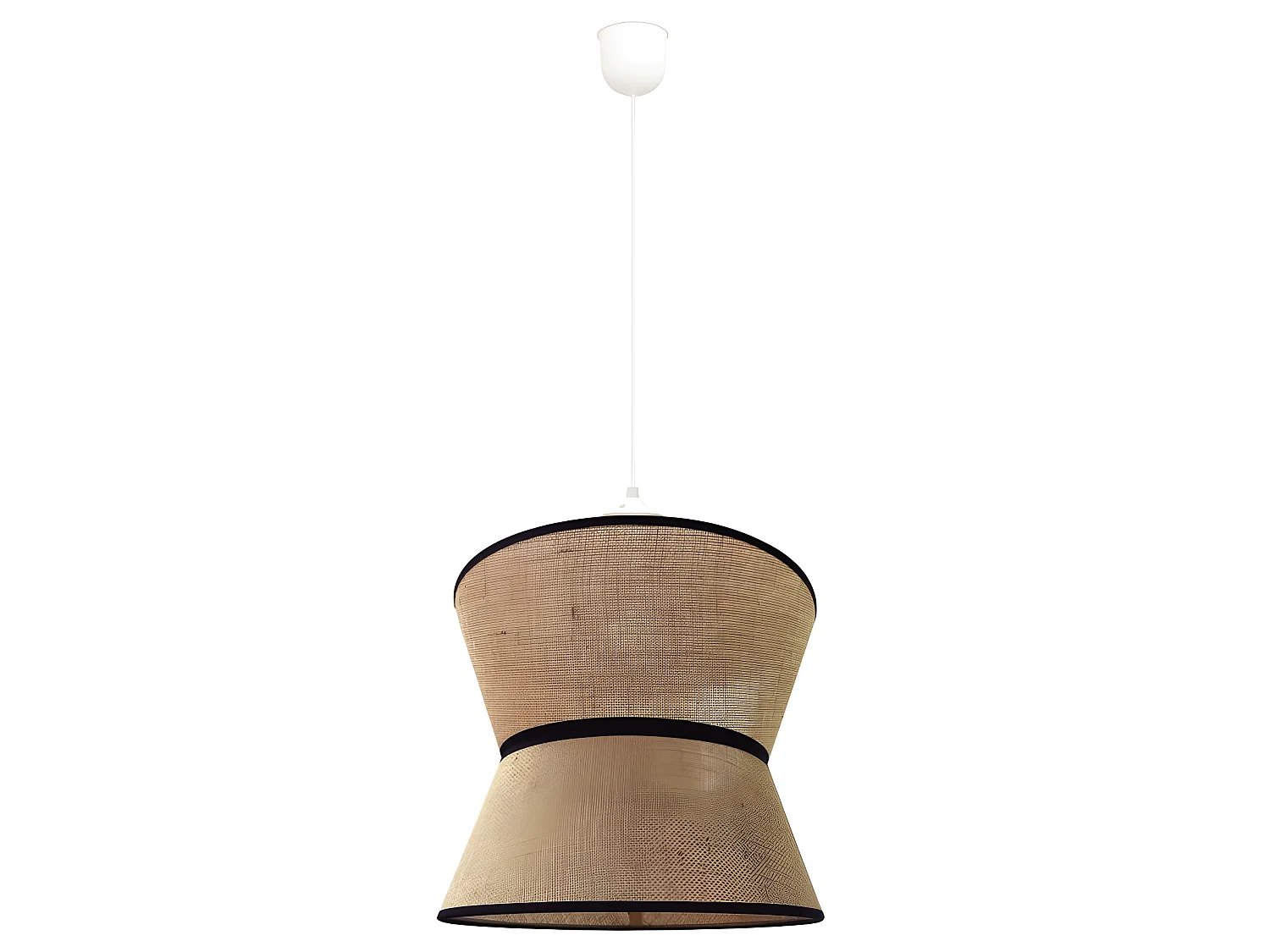 Suspension Surco avec abat-jour sac marron et lignes noires 1xE27 ø35cm