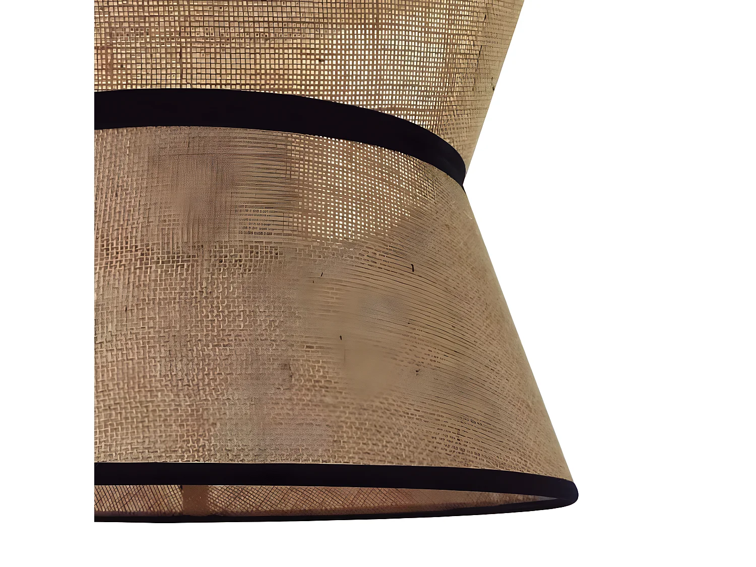 Suspension Surco avec abat-jour sac marron et lignes noires 1xE27 ø35cm