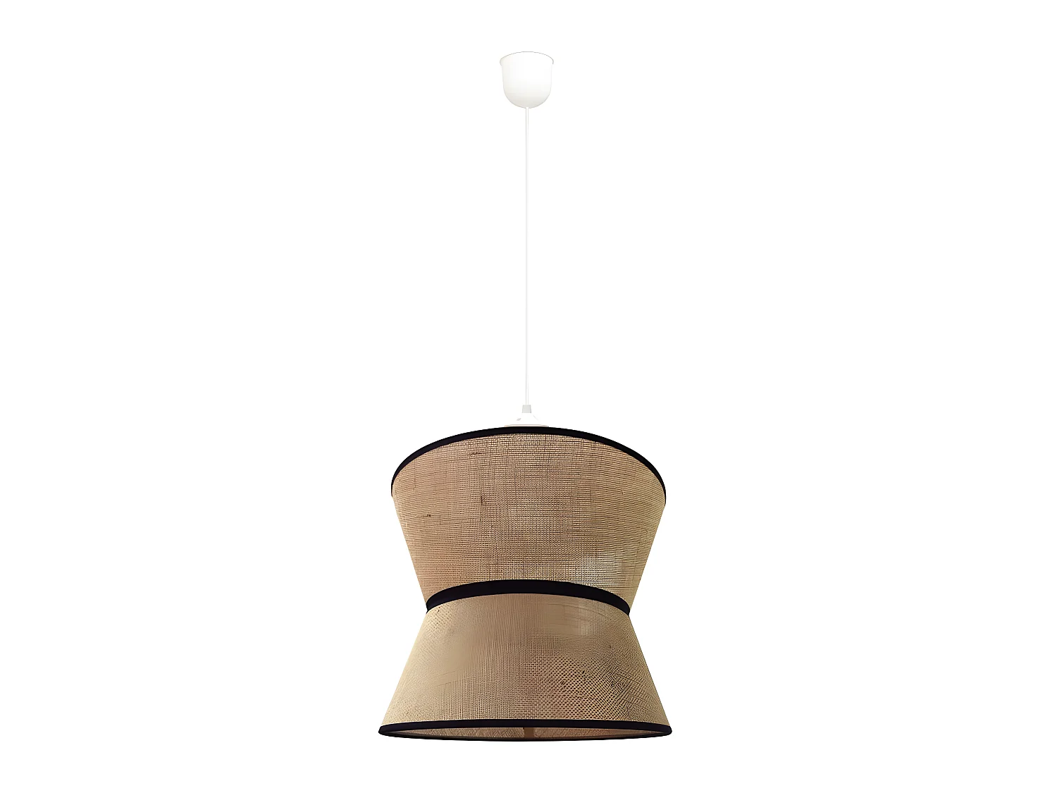 Suspension Surco avec abat-jour sac marron et lignes noires 1xE27 ø35cm