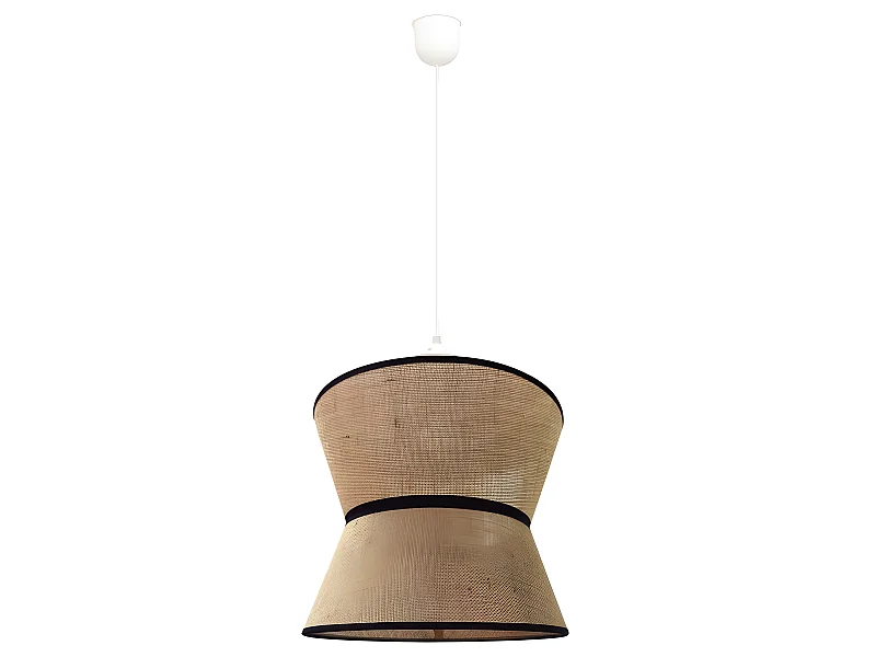 Suspension Surco avec abat-jour sac marron et lignes noires 1xE27 ø35cm