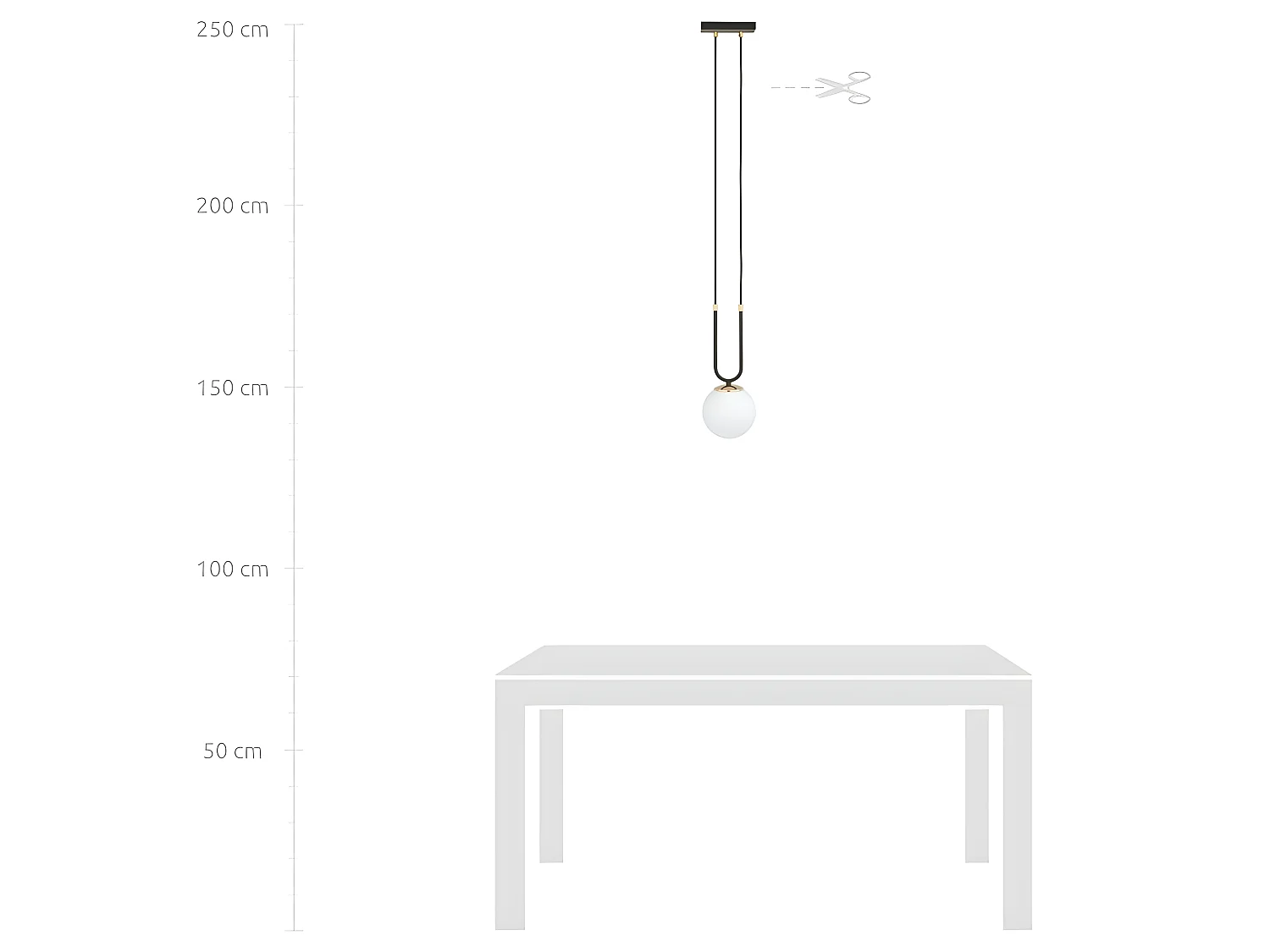Hanglamp Megan met gouden details en glazen bol 1xE14 ø15cm