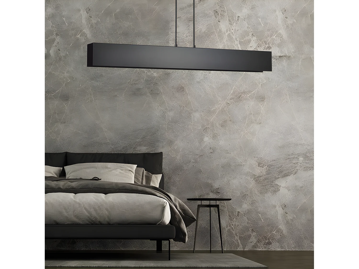 Lámpara de techo lineal Tarlen con estructura de metal rectangular de 4 luces 4xE27