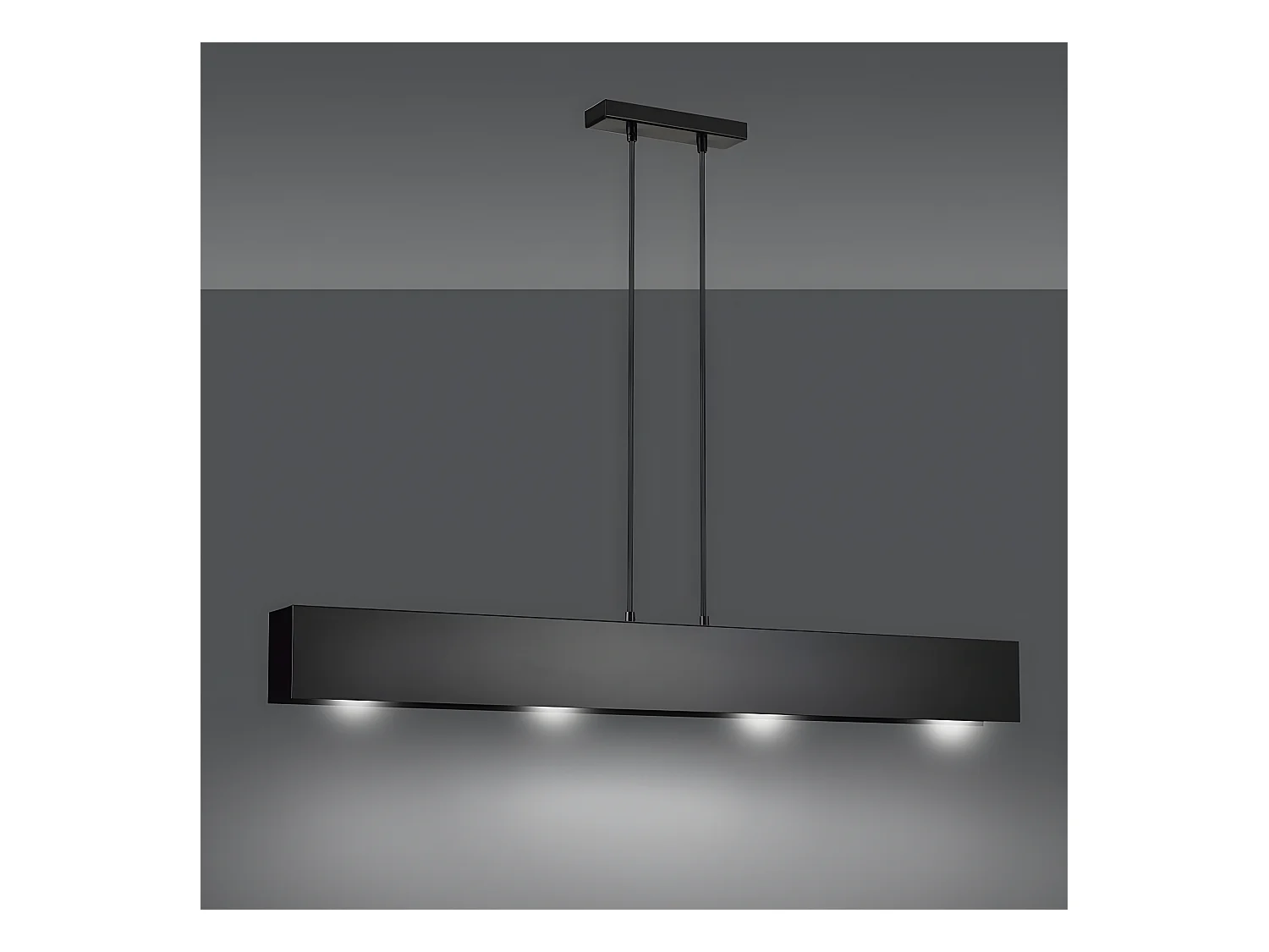 Lámpara de techo lineal Tarlen con estructura de metal rectangular de 4 luces 4xE27