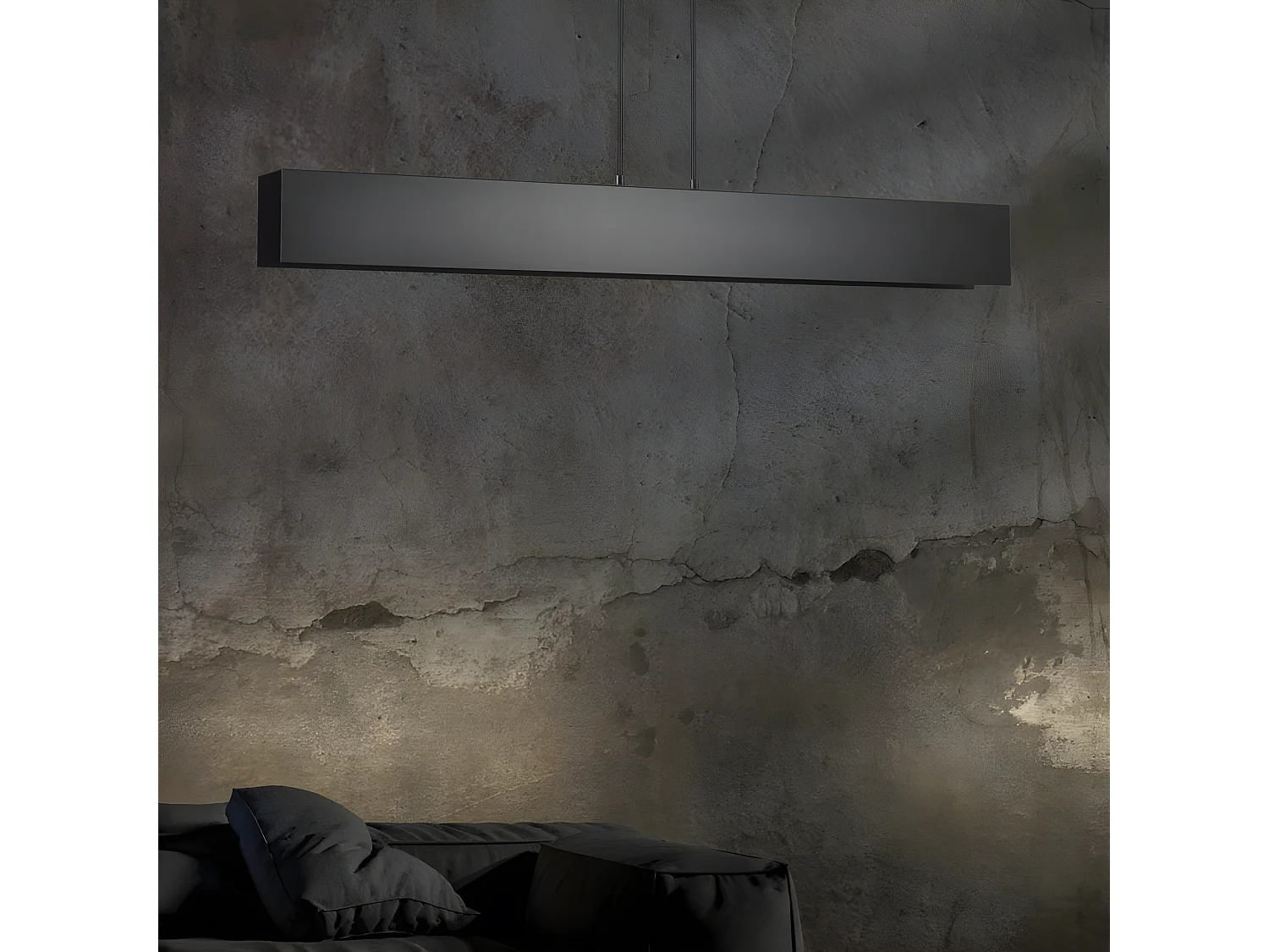 Lámpara de techo lineal Tarlen con estructura de metal rectangular de 4 luces 4xE27