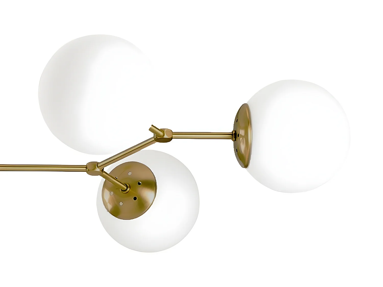 Candeeiro de teto nórdico Mulen ouro envelhecido com 6 bolas de vidro 6xE27