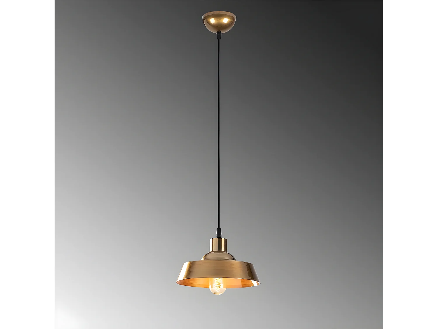 Vintage retro Plafondlamp Harvey met gouden kap 1xE27 ø22cm