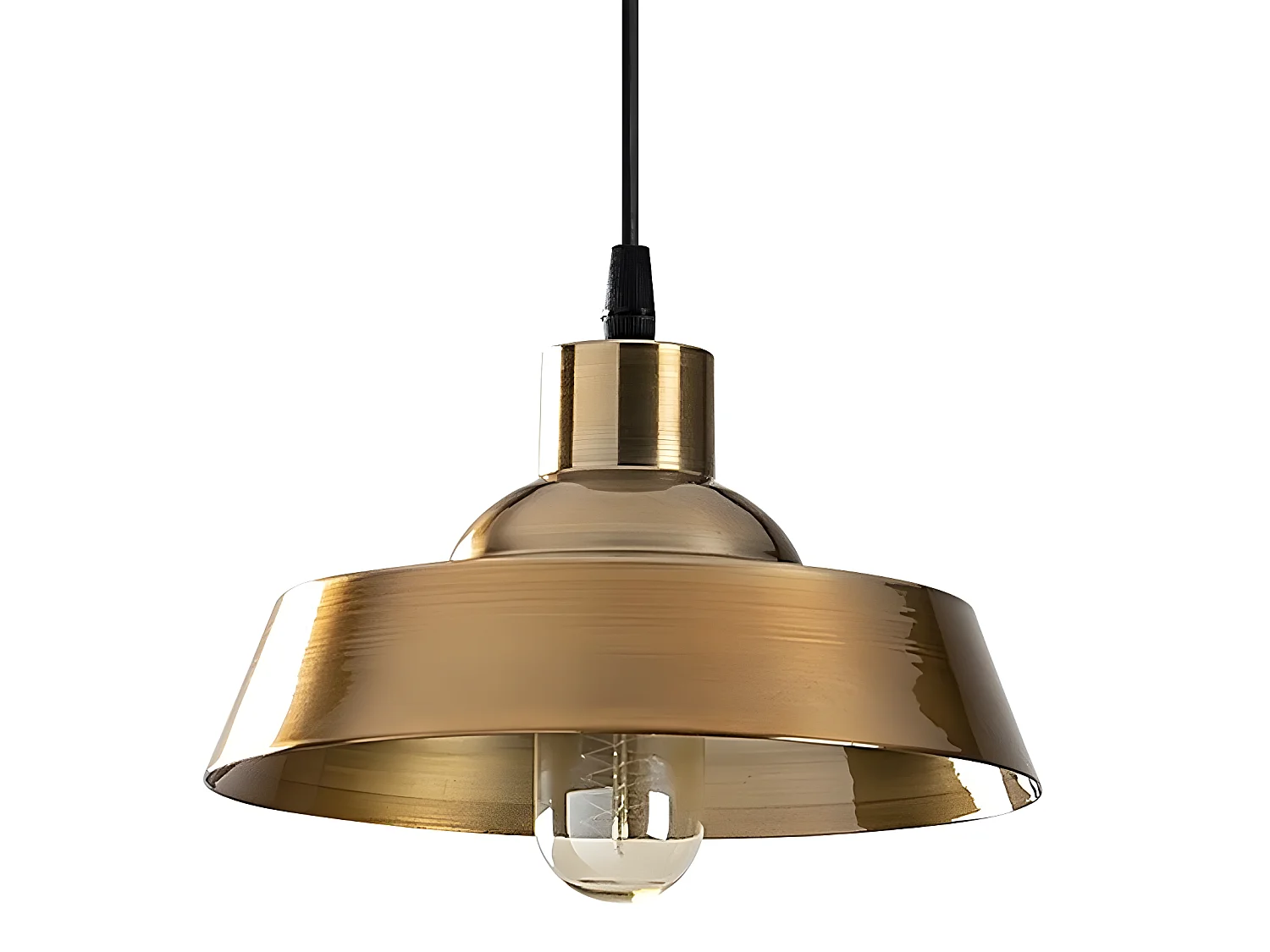 Vintage retro Plafondlamp Harvey met gouden kap 1xE27 ø22cm