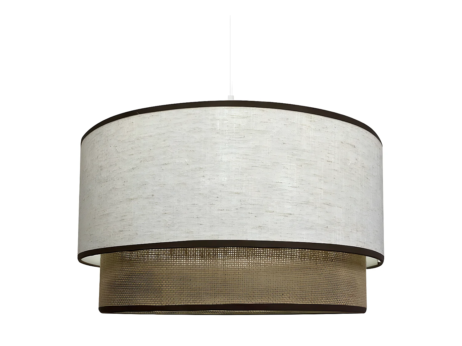 Batana hanglamp met gemarmerde bruine kap en donkerbruine lijnen 1xE27 ø40cm