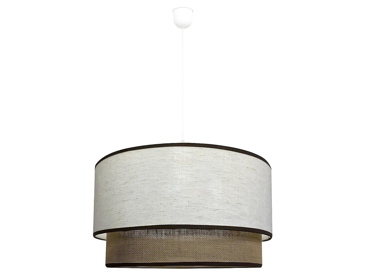 Suspension Batana avec abat-jour marron chiné et lignes marron foncé 1xE27 ø40cm