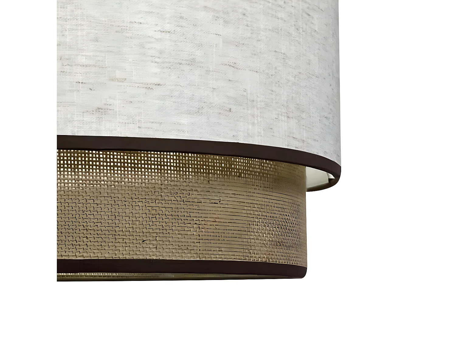 Suspension Batana avec abat-jour marron chiné et lignes marron foncé 1xE27 ø40cm