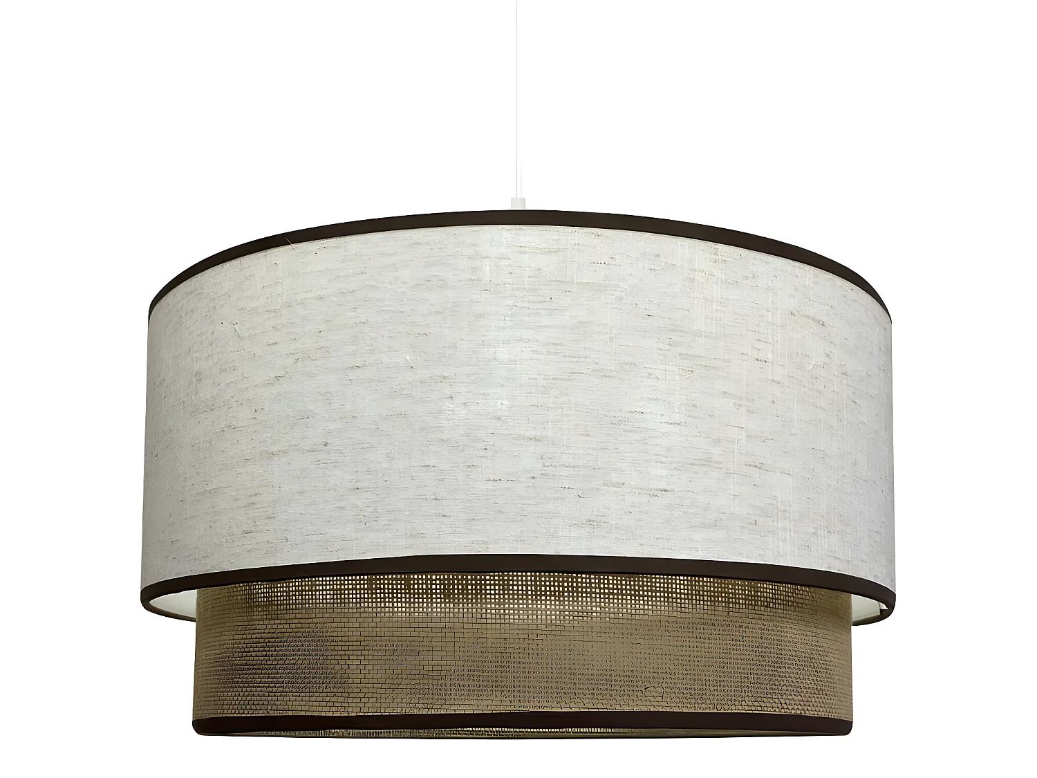 Suspension Batana avec abat-jour marron chiné et lignes marron foncé 1xE27 ø40cm