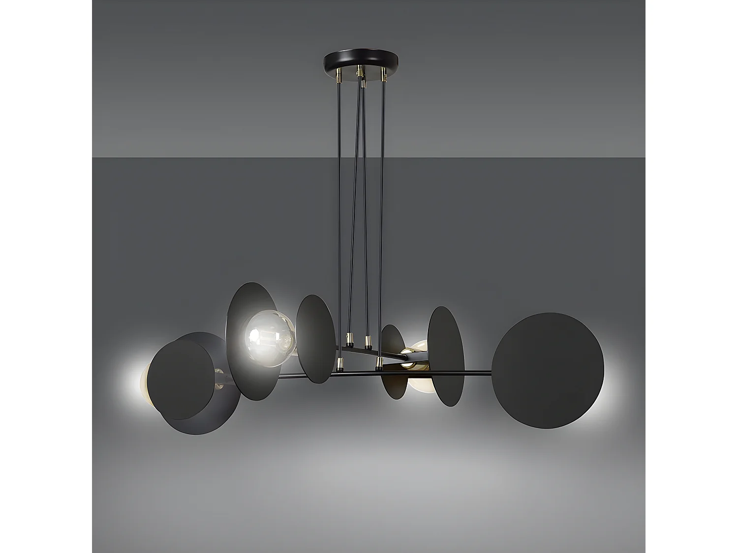 Plafonnier Denis moderne avec 8 pièces circulaires et 4 douilles 4xE27 ø96cm