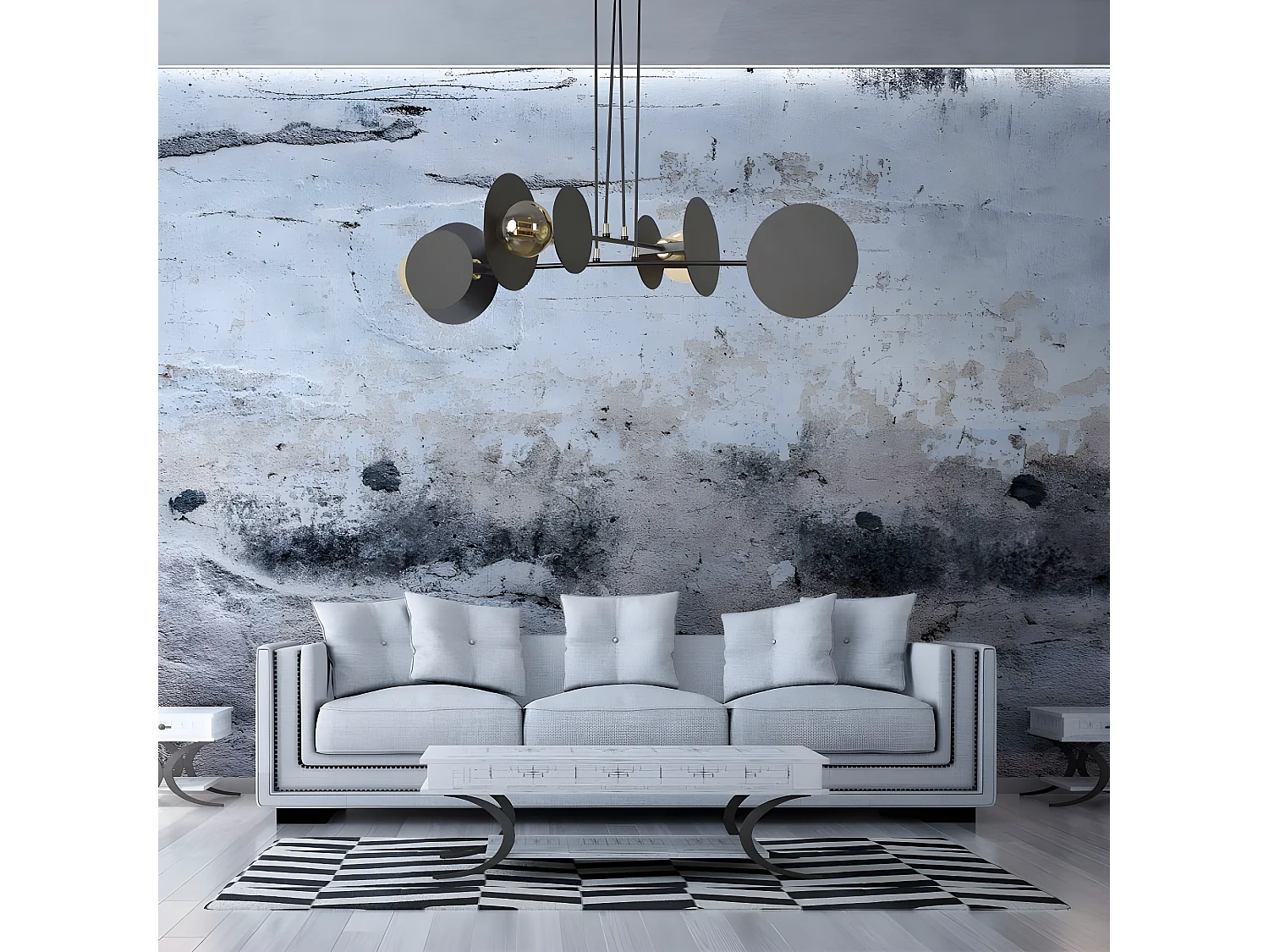 Plafonnier Denis moderne avec 8 pièces circulaires et 4 douilles 4xE27 ø96cm