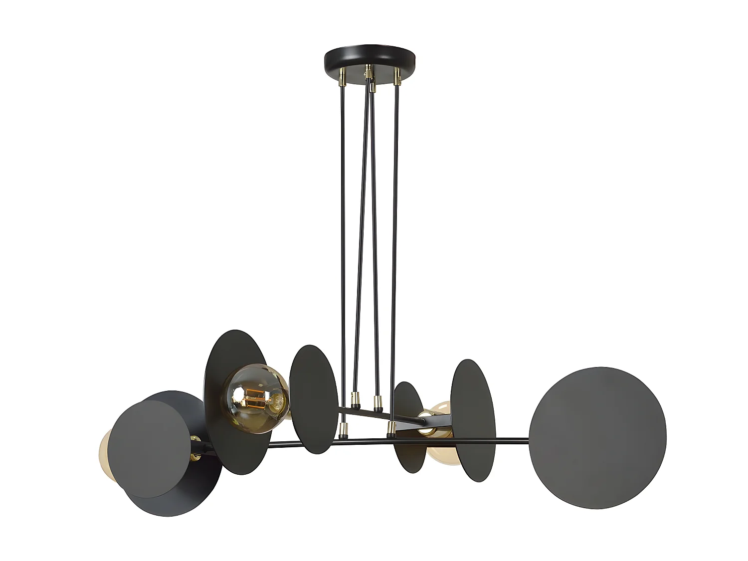 Plafonnier Denis moderne avec 8 pièces circulaires et 4 douilles 4xE27 ø96cm