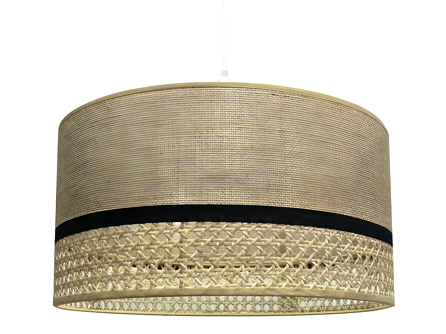 Suspension Sabera avec abat-jour en raphia et sac marron 1xE27 ø40cm