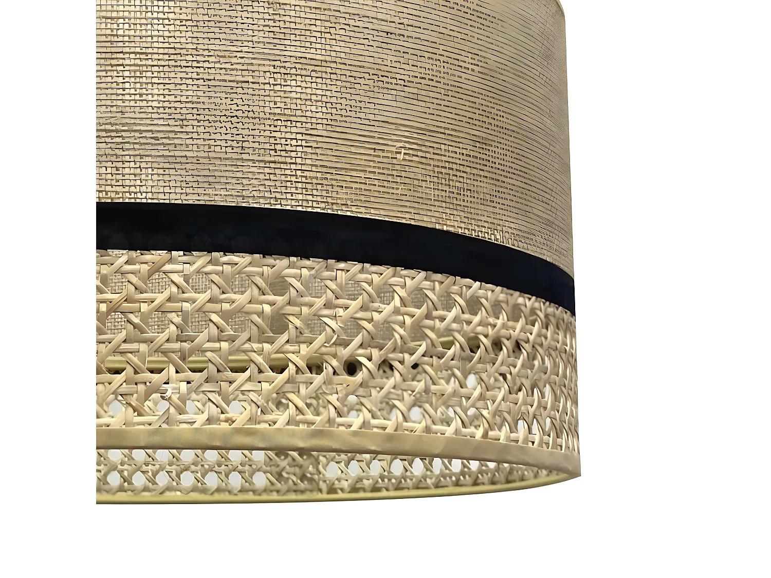 Hanglamp Sabera met raffia kap en bruine tas 1xE27 ø40cm