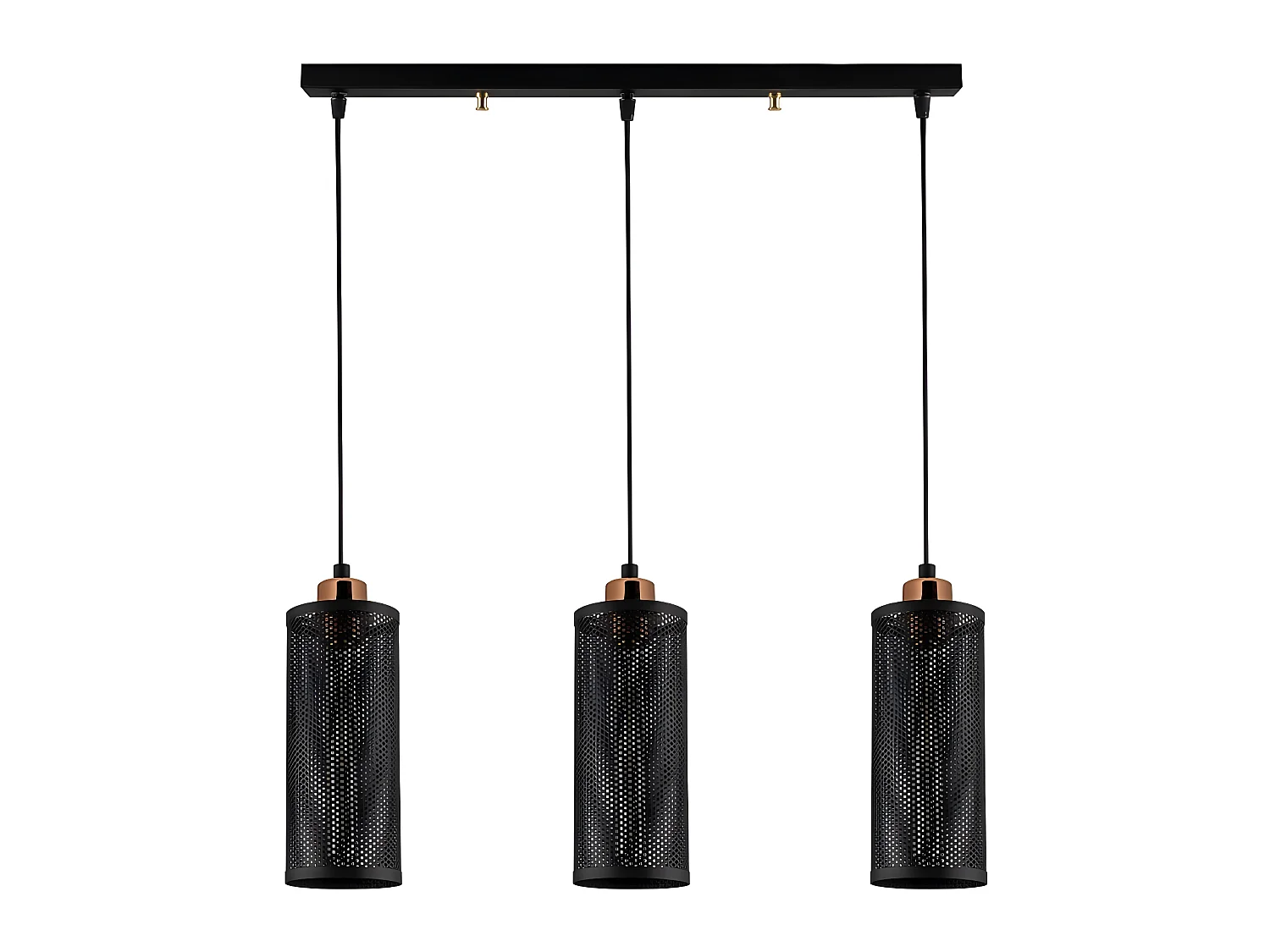 Suspension moderne Marismo avec 3 abat-jour grille noire 3xE27