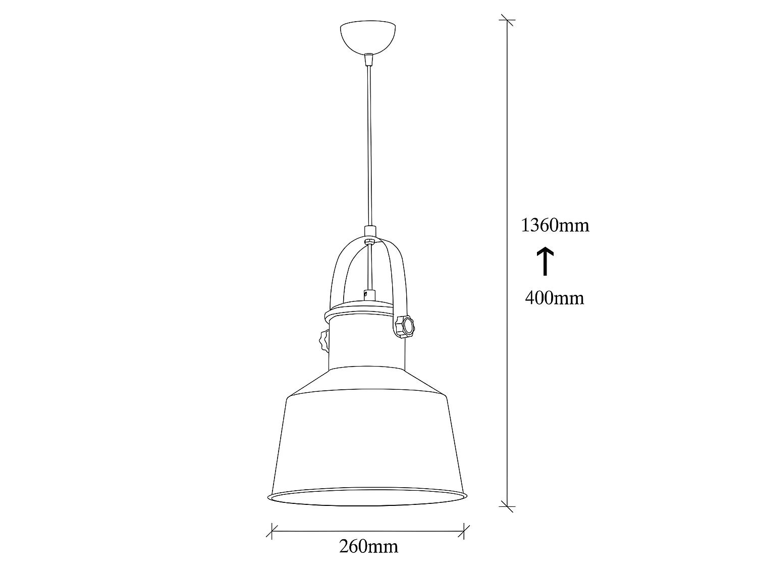 Vintage Hanglamp Momo met zwarte lampenkap en messing detail 1xE27 ø26cm