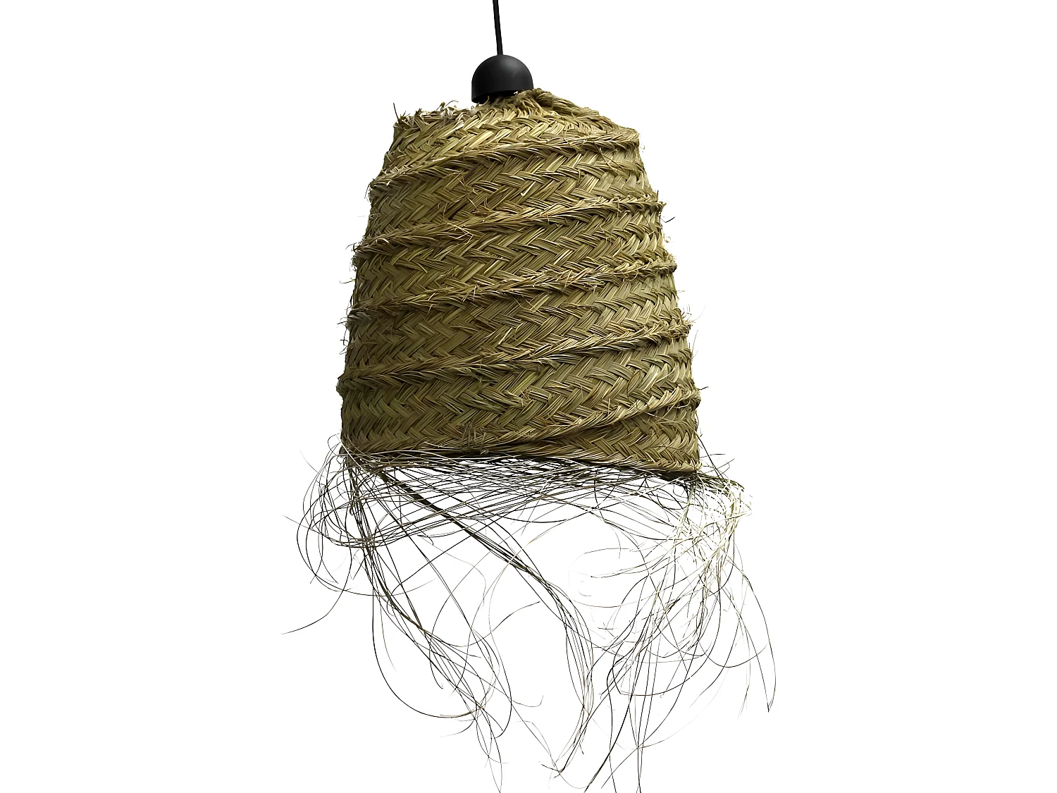 Lampada a sospensione Nida fatta a mano con paralume in sparto naturale 1xE27 ø31cm