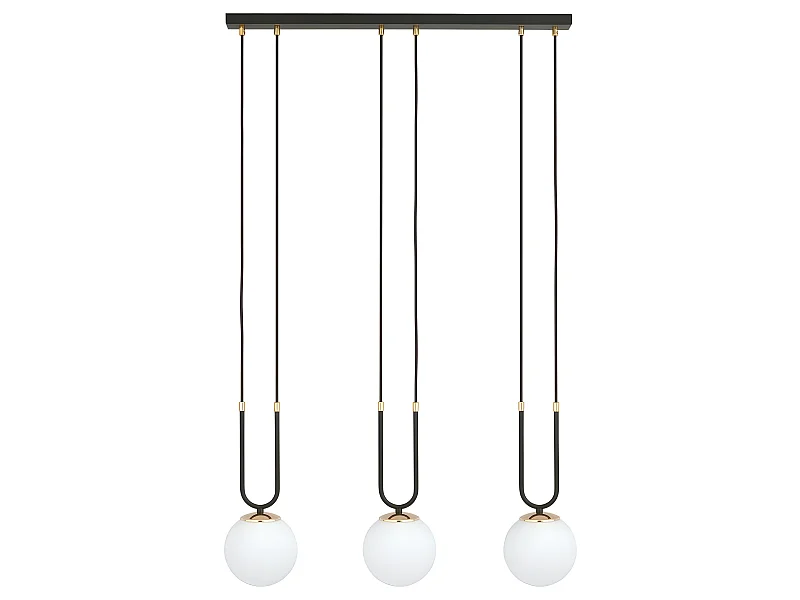 Hanglamp Megan met gouden details en 3 glazen bollen 3xE14