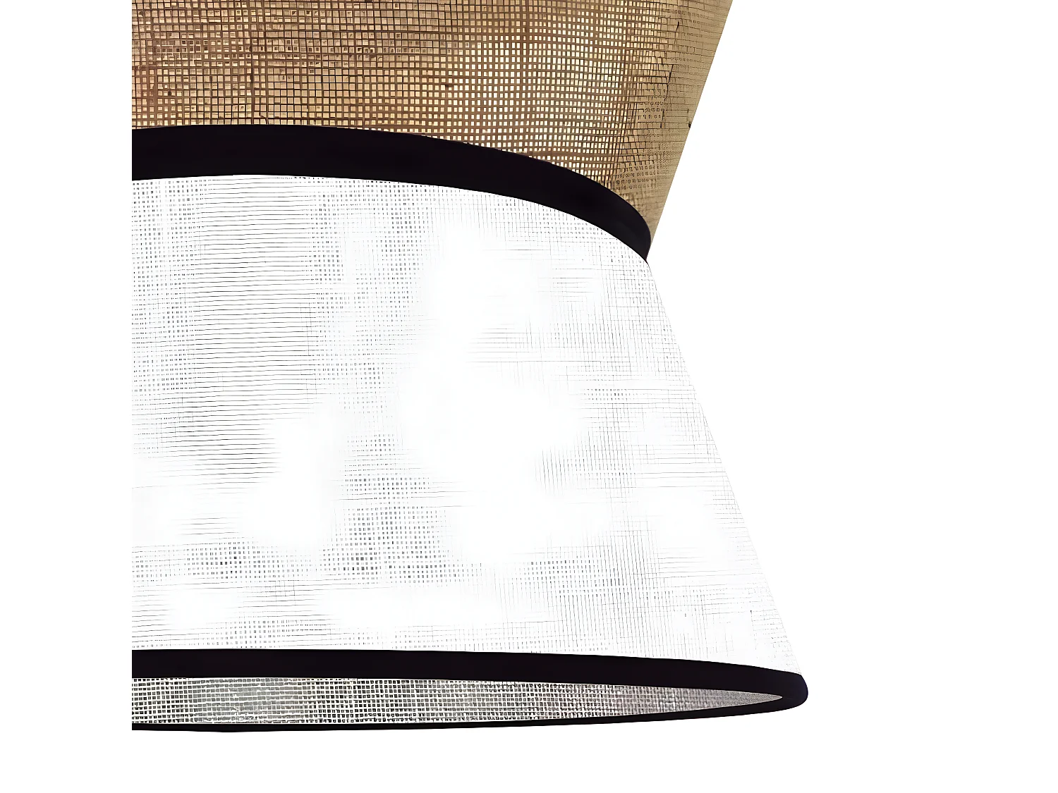 Suspension Sacolino avec abat-jour en lin fond blanc et lignes noires 1xE27 ø35cm