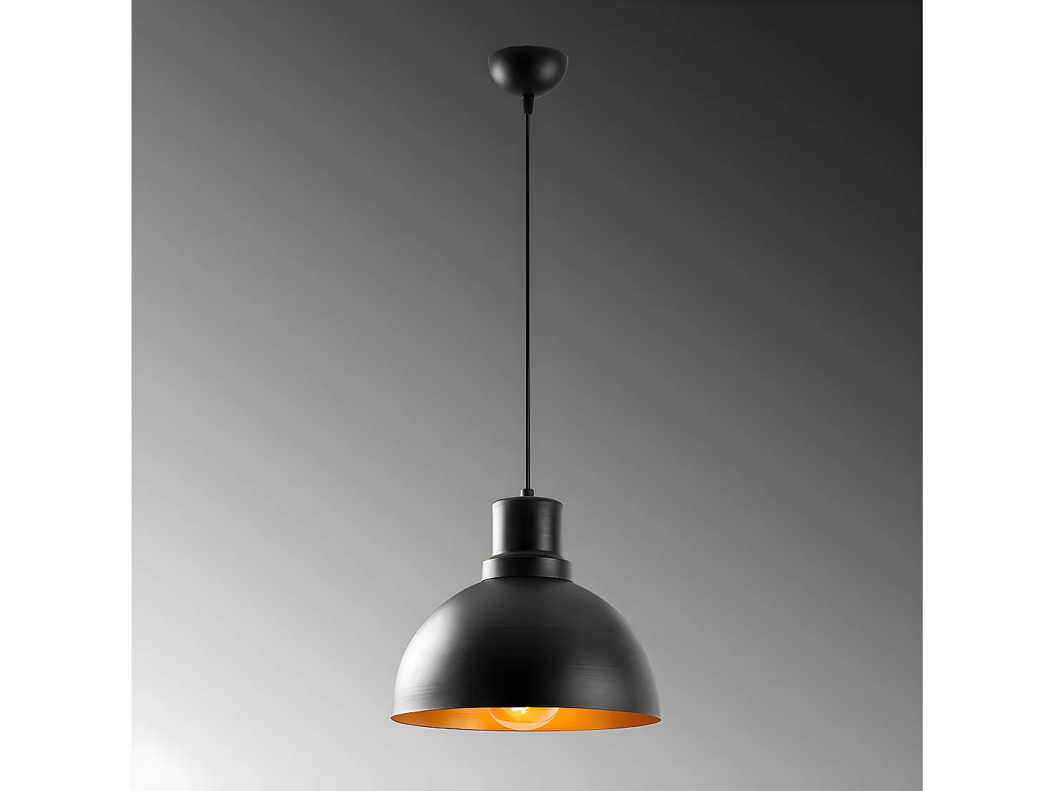 Suspension Nordic Momo avec abat-jour en métal noir 1xE27 ø30cm