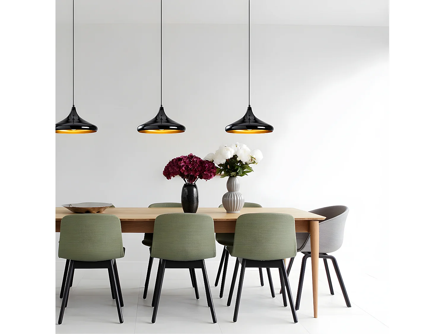 Candeeiro suspenso Harvey em metal preto 1xE27 ø35cm